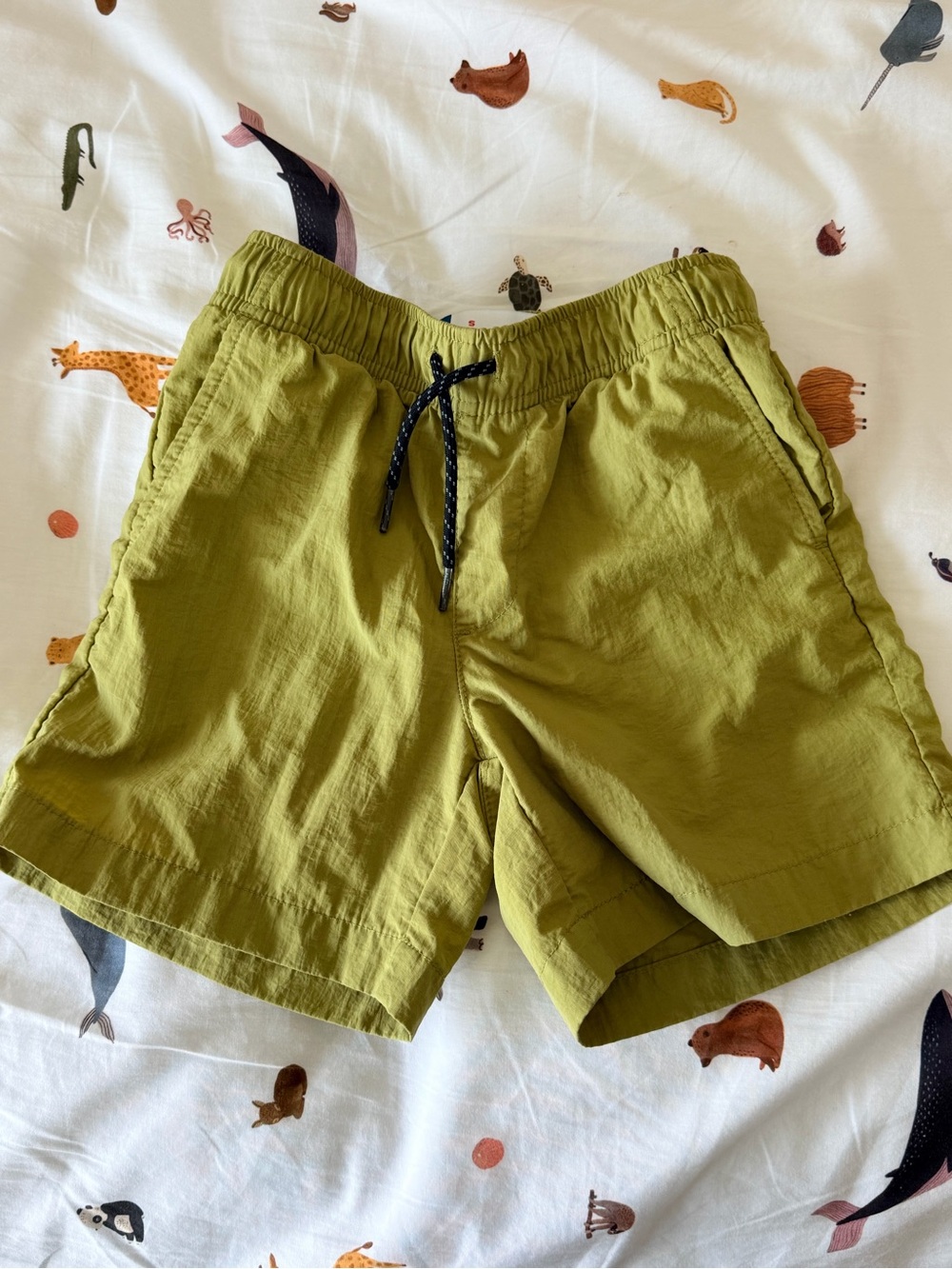Old Navy Olive Green Elastic Drawstring Kids Shorts